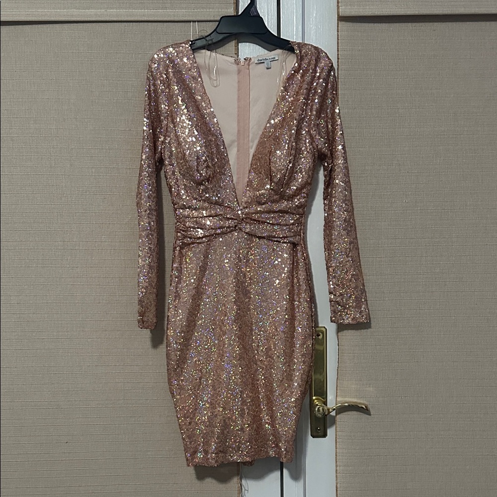 Elegant Sequin Long Sleeve Dress